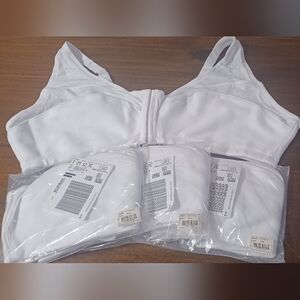 ComfortChoice Cotton Front-Close Wireless Bra Set Of (4) size 50b